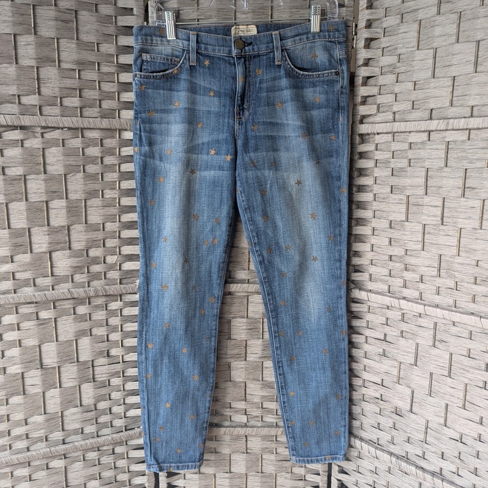 Current/Elliott The Stiletto Saratoga w/ Mini Stars Midrise Jeans Denim Sz 30
